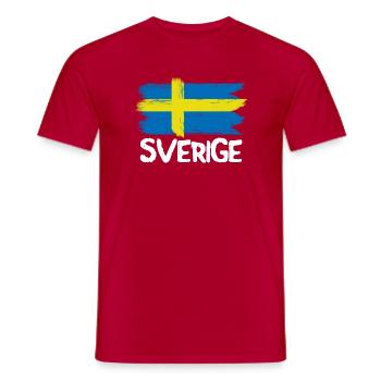 Sverige coole schwedische Flagge Vintage Flagge -  - Männer T-Shirt - Rot - Vorne - AI Model Male 178 dark (178cm)