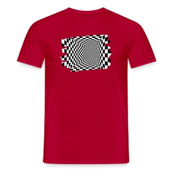 Tunnel Carreaux Optique - T-shirt homme - rouge - Devant - AI Model Male 178 dark (178cm)