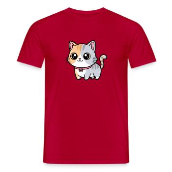 Calico Kitten Collar Charm - Men's T-Shirt - red - Front - AI Model Male 178 dark (178cm)