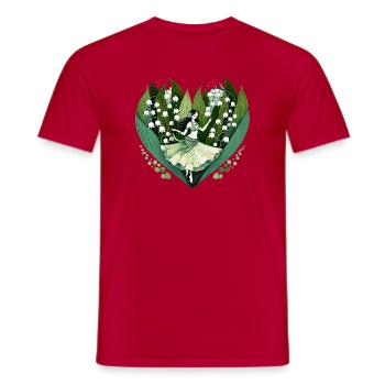 Lily Vale Dancer in Heart Bloom - Men's T-Shirt - red - Front - AI Model Male 178 dark (178cm)
