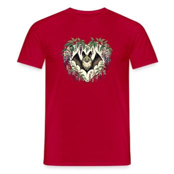 Chauve-souris du cœur en floraison de glycine - T-shirt homme - rouge - Devant - AI Model Male 178 dark (178cm)