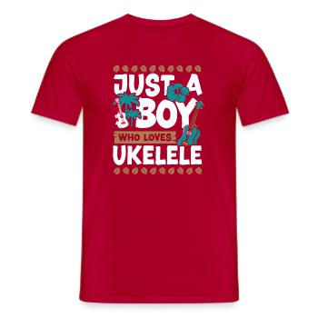 Hawaiian Ukulele Uke Boy Just A - Männer T-Shirt - Rot - Vorne - AI Model Male 178 dark (178cm)
