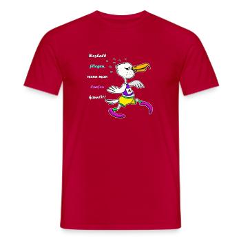 Marathon Möwe – Lustiger Lauf‑Cartoon - Männer T-Shirt - Rot - Vorne - AI Model Male 178 dark (178cm)