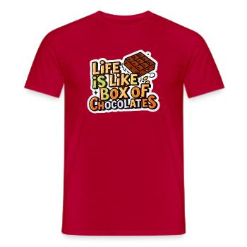 Life Is Like a Box of Chocolates - Männer T-Shirt - Rot - Vorne - AI Model Male 178 dark (178cm)