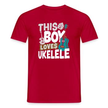 Hawaiian Ukulele Uke Boy This Boy - Männer T-Shirt - Rot - Vorne - AI Model Male 178 dark (178cm)