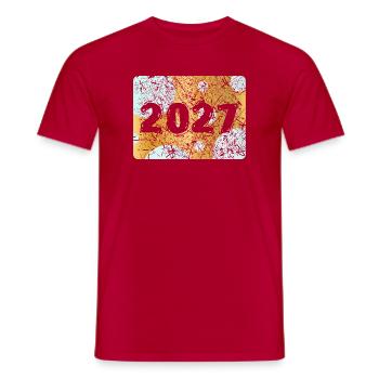 2027 - T-shirt homme - rouge - Devant - AI Model Male 178 dark (178cm)