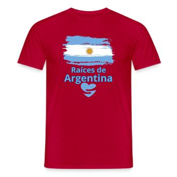 Argentina's Roots: Albiceleste Pride - Men's T-Shirt - red - Front - AI Model Male 178 dark (178cm)