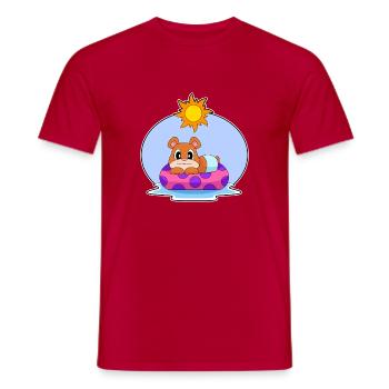 Ours natation anneau de natation été - T-shirt homme - rouge - Devant - AI Model Male 178 dark (178cm)