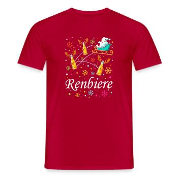 Christmas Beer Sleigh Magic - Men's T-Shirt - red - Front - AI Model Male 178 dark (178cm)