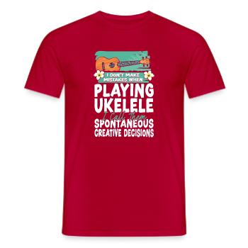 Ukulélé hawaïen que je ne fabrique pas - T-shirt homme - rouge - Devant - AI Model Male 178 dark (178cm)