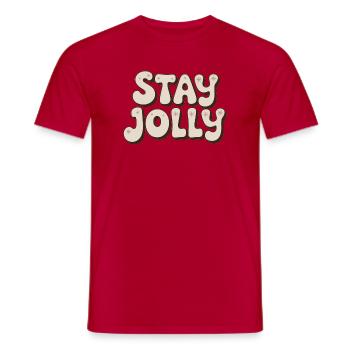Police Stay Jolly Retro - T-shirt homme - rouge - Devant - AI Model Male 178 dark (178cm)