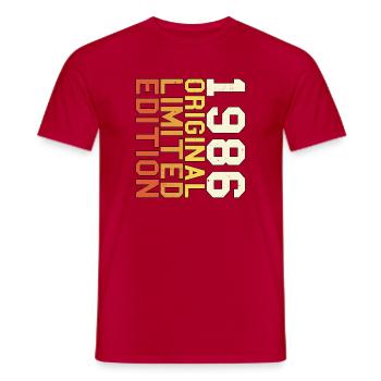 Original 1986 Vintage Retro Birthday Gift 86 - Men's T-Shirt - red - Front - AI Model Male 178 dark (178cm)