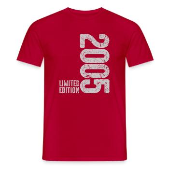 21e anniversaire Homme Femme 21 ans 2005 Décoration drôle - T-shirt homme - rouge - Devant - AI Model Male 178 dark (178cm)