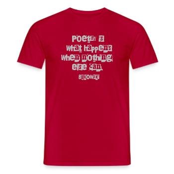 Citation de poésie de type fragmenté - T-shirt homme - rouge - Devant - AI Model Male 178 dark (178cm)