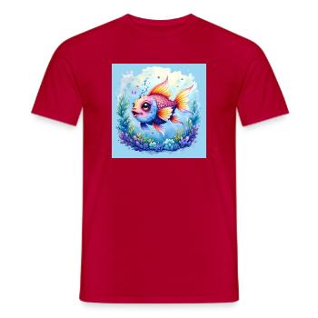 Bunte Fische unter der Koralle - Männer T-Shirt - Rot - Vorne - AI Model Male 178 dark (178cm)
