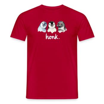Funny chatter of penguins - Men's T-Shirt - red - Front - AI Model Male 178 dark (178cm)