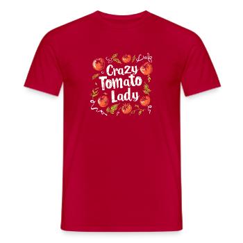 La Dame Folle des Tomates – Conception drôle de jardin de tomates - T-shirt homme - rouge - Devant - AI Model Male 178 dark (178cm)