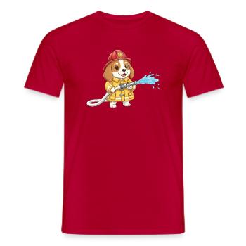 Beagle Feuerwehr Hund Freiwillige Feuerwehr Jungen - Männer T-Shirt - Rot - Vorne - AI Model Male 178 dark (178cm)