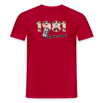 1981 Jahrgang Retro Vintage – Kassette – Cool Olds - Männer T-Shirt - Rot - Vorne - AI Model Male 178 dark (178cm)