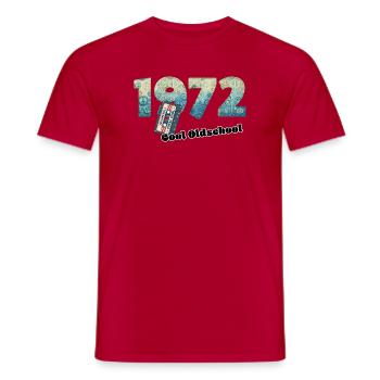 1972 Vintage Retro – Cassette – Cool Olds - T-shirt homme - rouge - Devant - AI Model Male 178 dark (178cm)