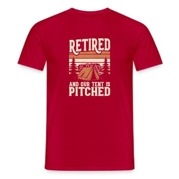Rentner Zelten - Männer T-Shirt - Rot - Vorne - AI Model Male 178 dark (178cm)