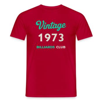Vintage 1973 – Billiards Club Retro Birth Year - Men's T-Shirt - red - Front - AI Model Male 178 dark (178cm)