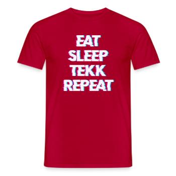 Hardtekk Tekk - Men's T-Shirt - red - Front - AI Model Male 178 dark (178cm)