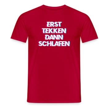 Hardtekk Tekk - Men's T-Shirt - red - Front - AI Model Male 178 dark (178cm)