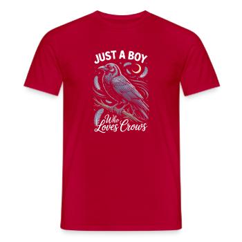 Just a boy who loves crows - Männer T-Shirt - Rot - Vorne - AI Model Male 178 dark (178cm)