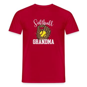Softball-Großmutter jubelt laut Spieltagsstimmungen - Männer T-Shirt - Rot - Vorne - AI Model Male 178 dark (178cm)