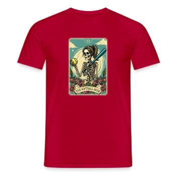 The Softball Mom Bold Graphic for Game Day Fans - Men's T-Shirt - red - Front - AI Model Male 178 dark (178cm)
