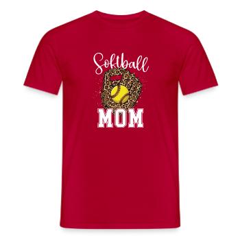 Softball-Mama Lebenslaut Stolze Softball-Familie - Männer T-Shirt - Rot - Vorne - AI Model Male 178 dark (178cm)