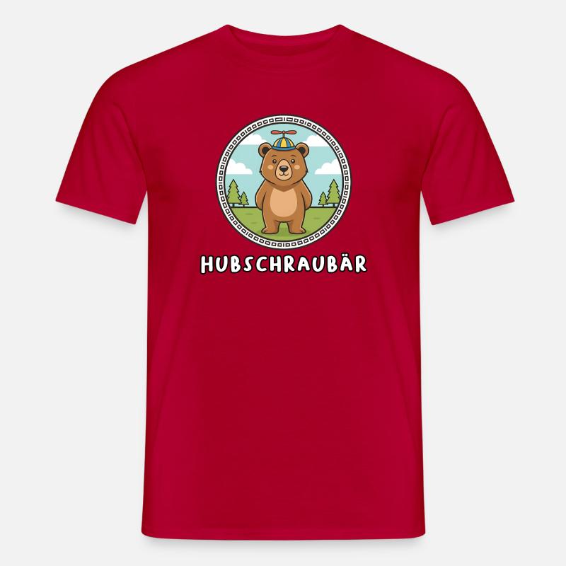 elicottero - T-shirt uomo - rosso