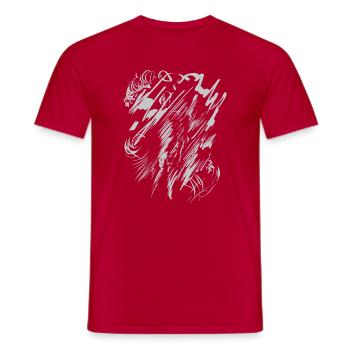 Hintergrund Abstrakte Kunst - Grau - Männer T-Shirt - Rot - Vorne - AI Model Male 178 dark (178cm)