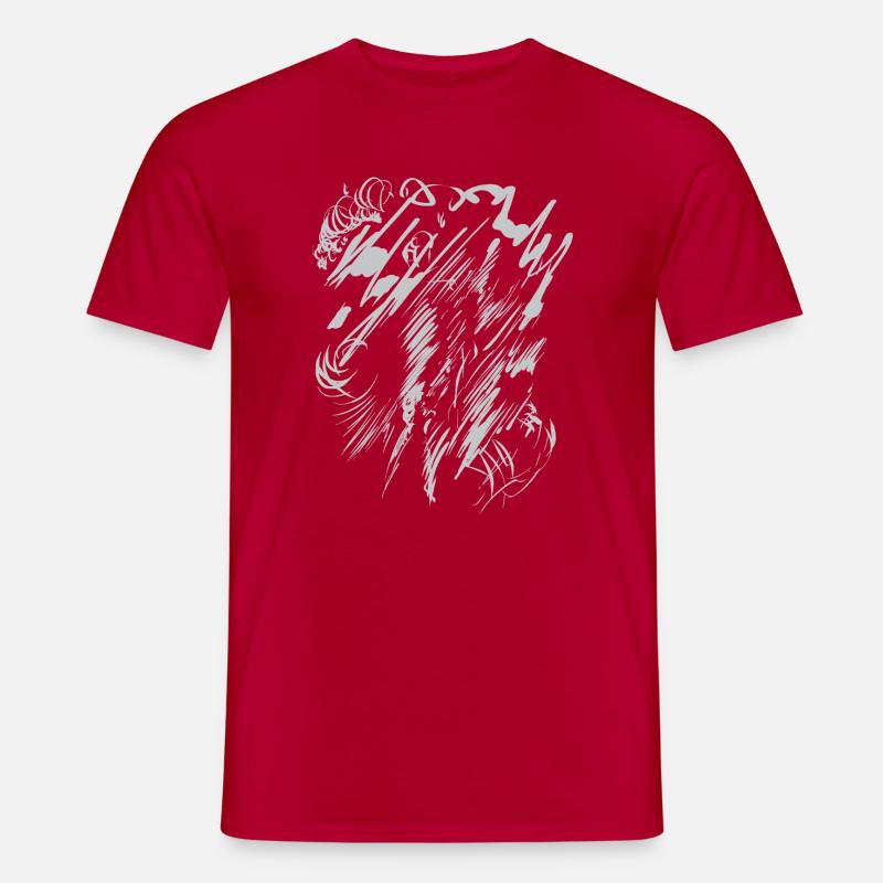 Hintergrund Abstrakte Kunst - Grau - Männer T-Shirt - Rot