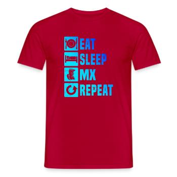 Conception motocross Power Motocross - T-shirt homme - rouge - Devant - AI Model Male 178 dark (178cm)