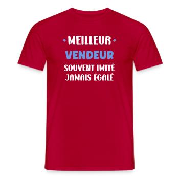 Meilleur Vendeur Inégalé - T-shirt homme - rouge - Devant - AI Model Male 178 dark (178cm)