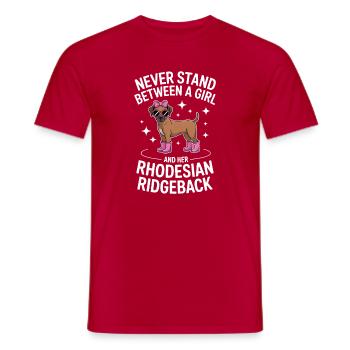 Rhodesian Ridgeback Sprüche Hunde Geschenk - Männer T-Shirt - Rot - Vorne - AI Model Male 178 dark (178cm)