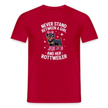 Rottweiler Sprüche Lustiges Rottweiler Geschenk - Männer T-Shirt - Rot - Vorne - AI Model Male 178 dark (178cm)