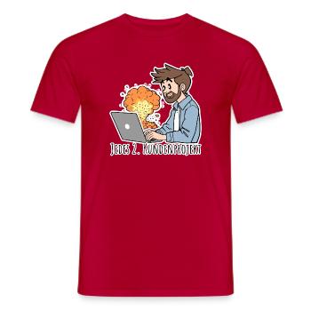 Un projet client sur deux se termine dans le CHAOS ! - T-shirt homme - rouge - Devant - AI Model Male 178 dark (178cm)