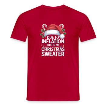 Inflation Weihnachtspullover Wortspiel - Männer T-Shirt - Rot - Vorne - AI Model Male 178 dark (178cm)