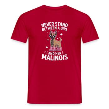 Dictons Malinois Fille Drôle Cadeau Malinois - T-shirt homme - rouge - Devant - AI Model Male 178 dark (178cm)