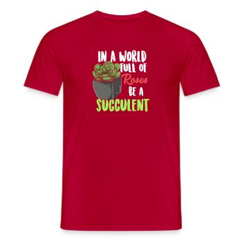 Funny Succulent Roses Gardening Plant Design - Men's T-Shirt - red - Front - AI Model Male 178 dark (178cm)