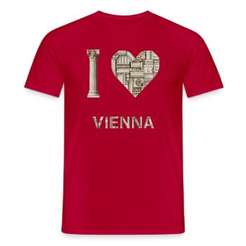 Wien – Monumentale Architektur - Männer T-Shirt - Rot - Vorne - AI Model Male 178 dark (178cm)