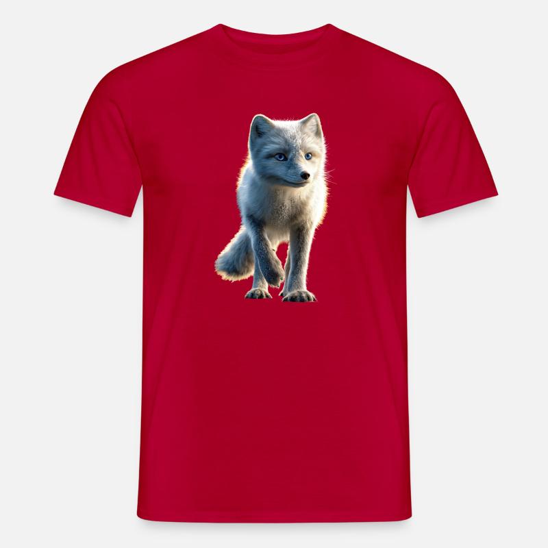 Polarfuchs Schneefuchs Eisfuchs Süßer Weißer Fuchs - Männer T-Shirt - Rot