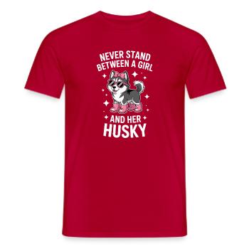 Siberian Husky Sprüche Lustiges Husky Geschenk - Männer T-Shirt - Rot - Vorne - AI Model Male 178 dark (178cm)