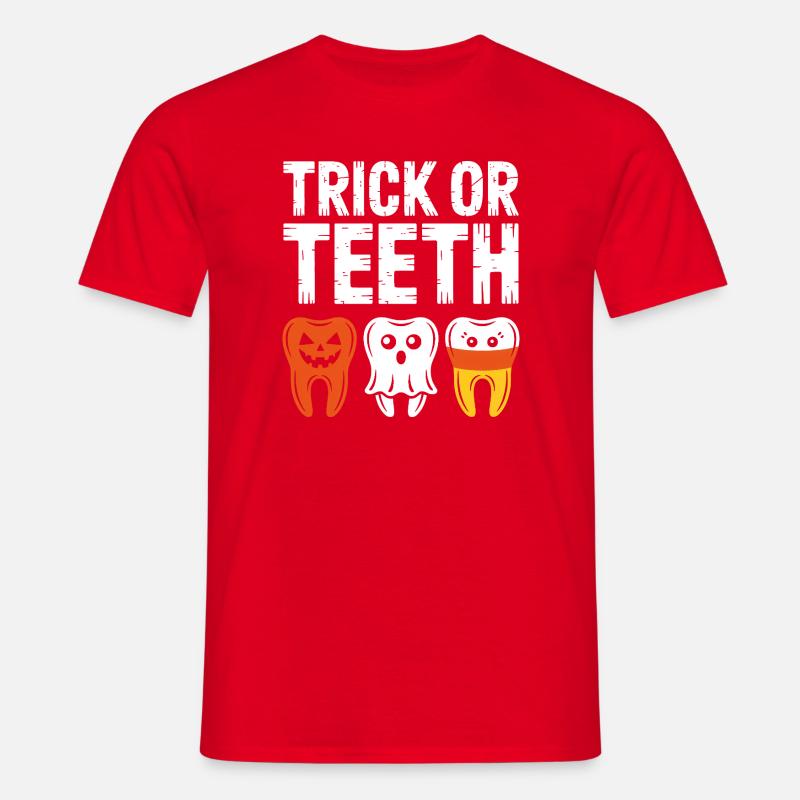 Trick oder Teeth Halloween-Trio - Männer T-Shirt - Rot