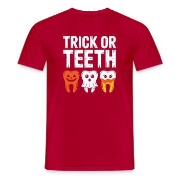 T-shirt Halloween Trick or Teeth - T-shirt homme - rouge - Devant - AI Model Male 178 dark (178cm)