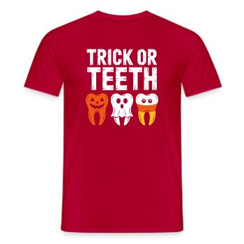 Trick or Teeth Halloween Tee - Men's T-Shirt - red - Front - AI Model Male 178 dark (178cm)