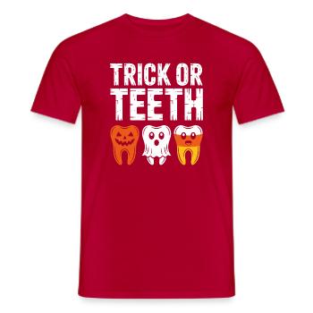 T-shirt Halloween Trick or Teeth - T-shirt homme - rouge - Devant - AI Model Male 178 dark (178cm)